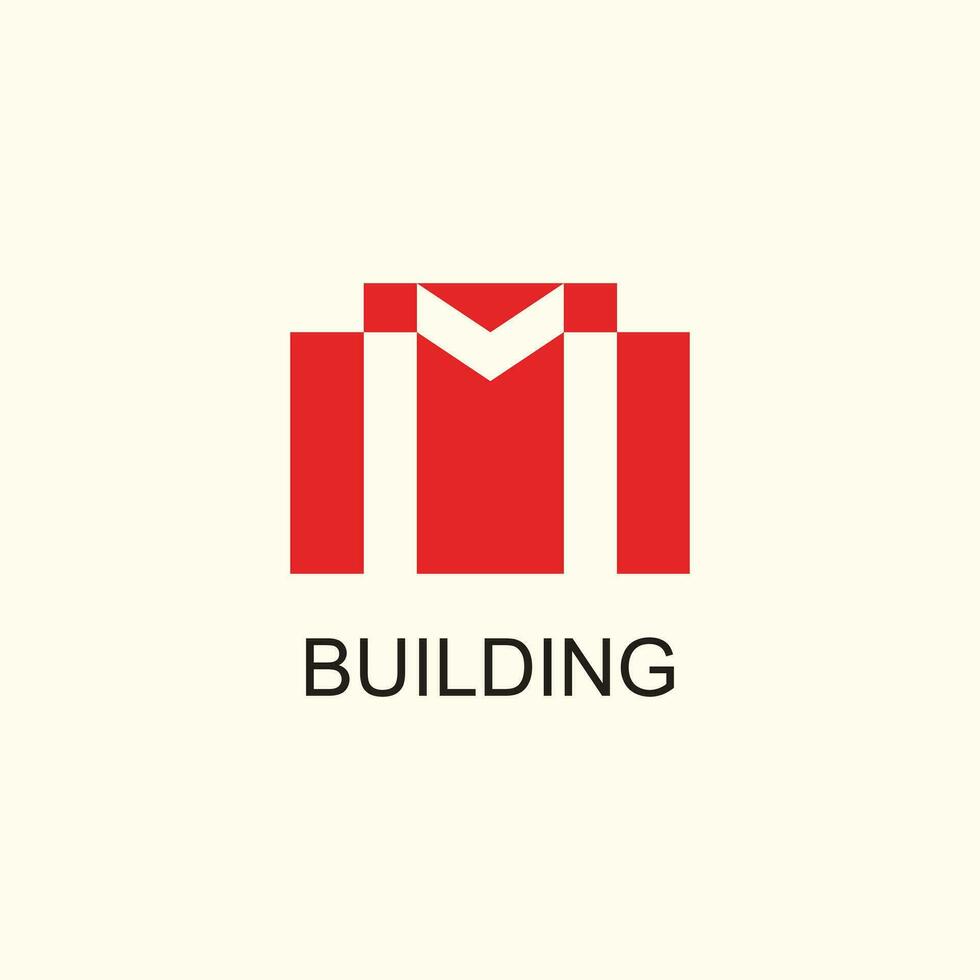 Branding identity corporate vector logo m design with building concept