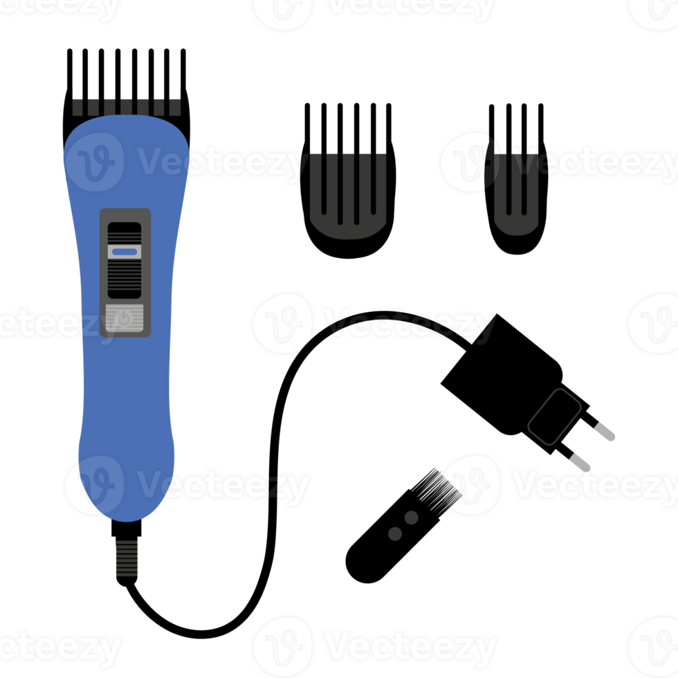 elektrisk hår klippare med en uppsättning av munstycken av annorlunda storlekar. png