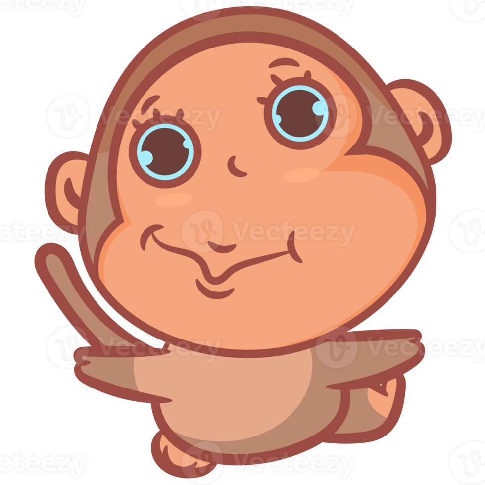 Little monkey brown smiling gesture png