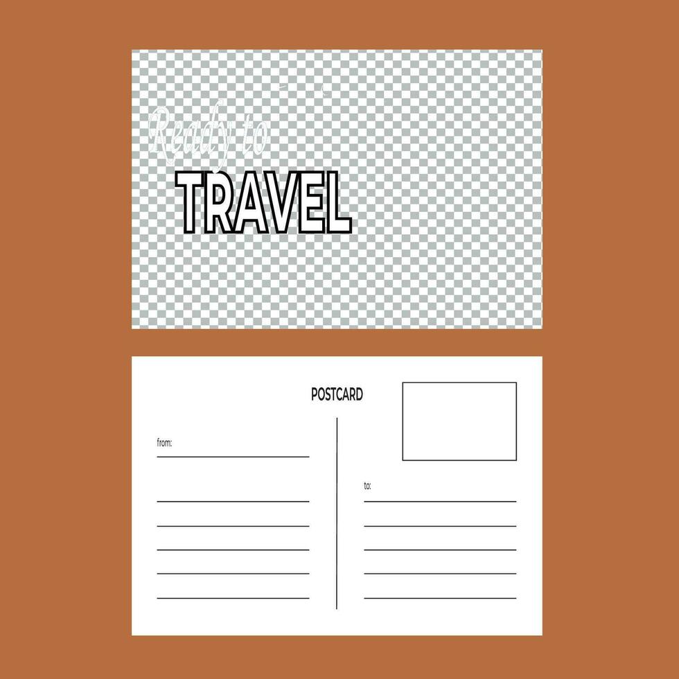 viaje tarjeta postal diseño. vector