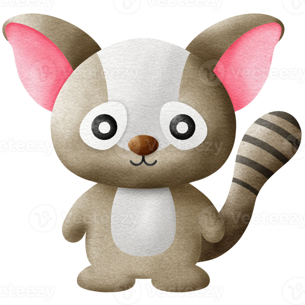 Cute big eyes brown lemur png