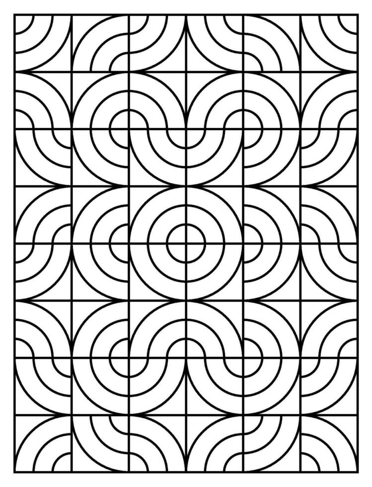 Geometric circles coloring pages for kids vector