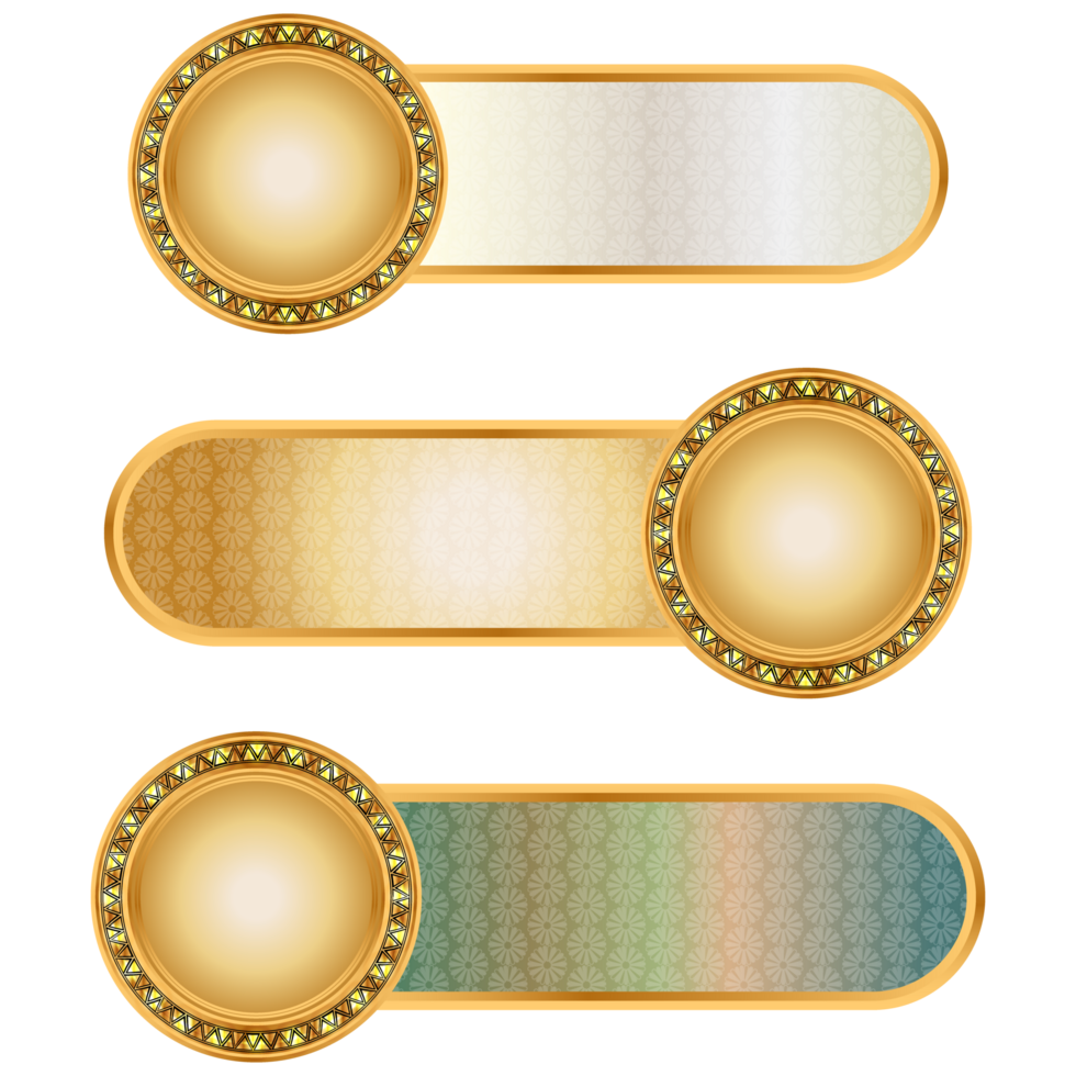 Luxury golden arabic islamic text box title frame border banner set multiple colors for ramadan and milad un nabi png