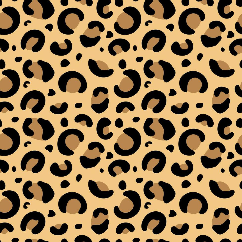 Leopard, seamless animalistic pattern. Abstract illustration. Safari, animal skin. For wallpaper fabric wrapping background. vector