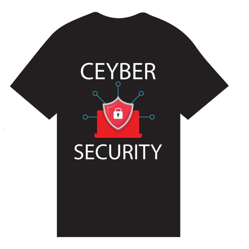 ciber seguridad t camisa diseño vector