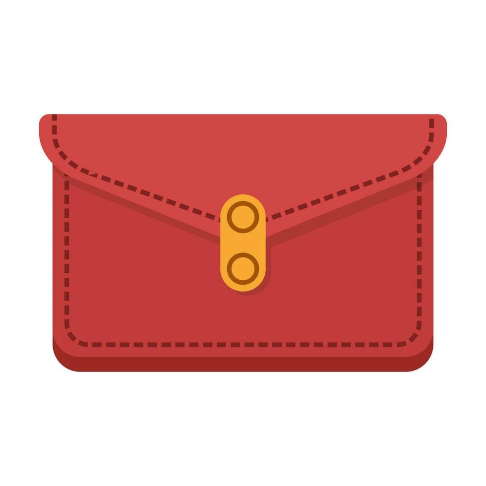 cuero bolso. mujer bolso y embrague. femenino moderno de moda accesorios, textil o cuero bolso icono en plano estilo. vector ilustración.