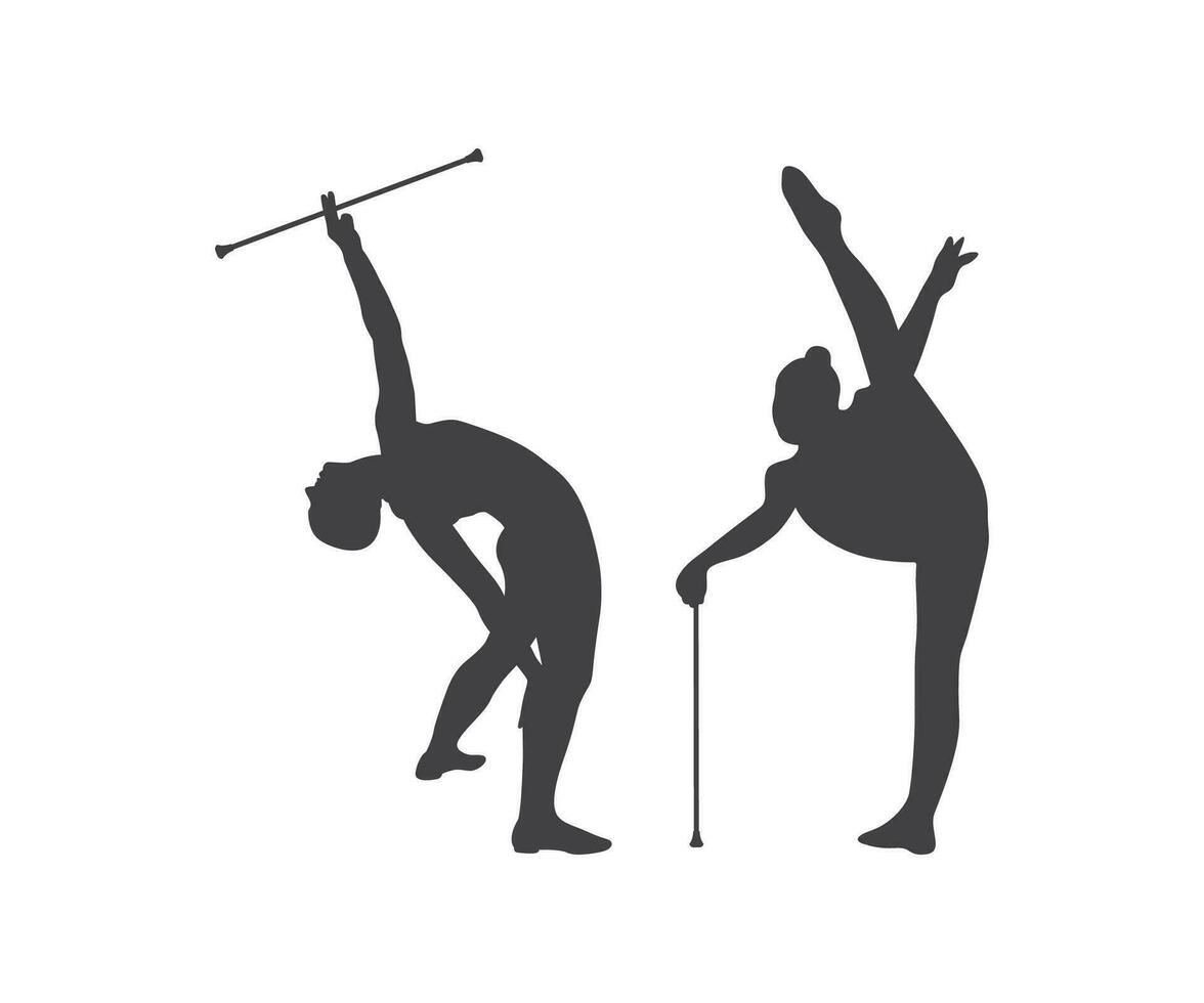 Baton Twirling silhouette, Baton Twirling, Dance Gymnastics Monogram, Baton Twirling Dance vector