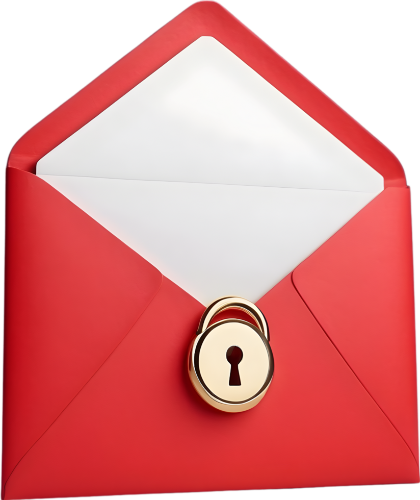 AI generated an envelope with a lock and a padlock png