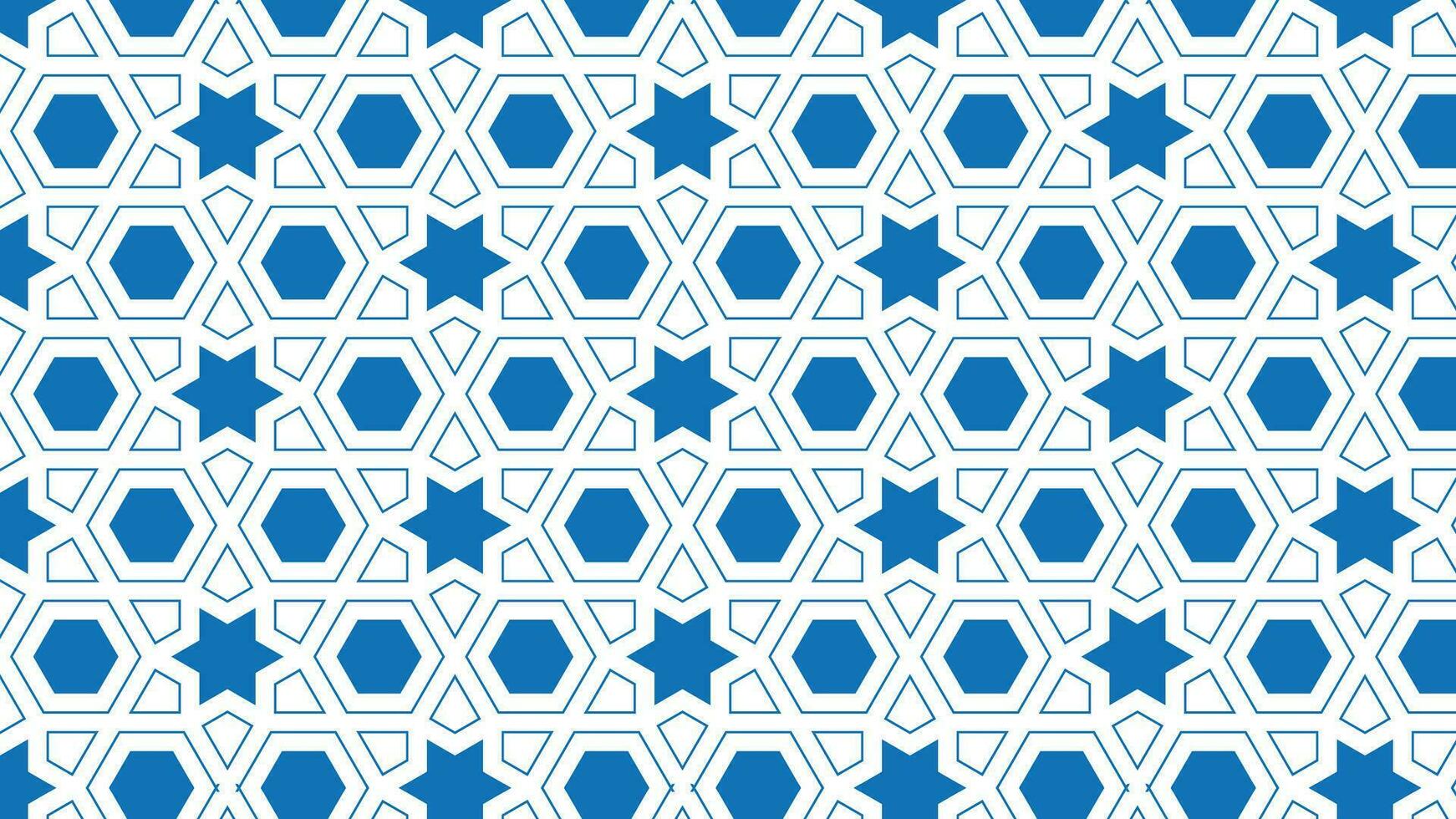 Repeating Pattern of Abstract Colorful Star and Hexagon Vector Background