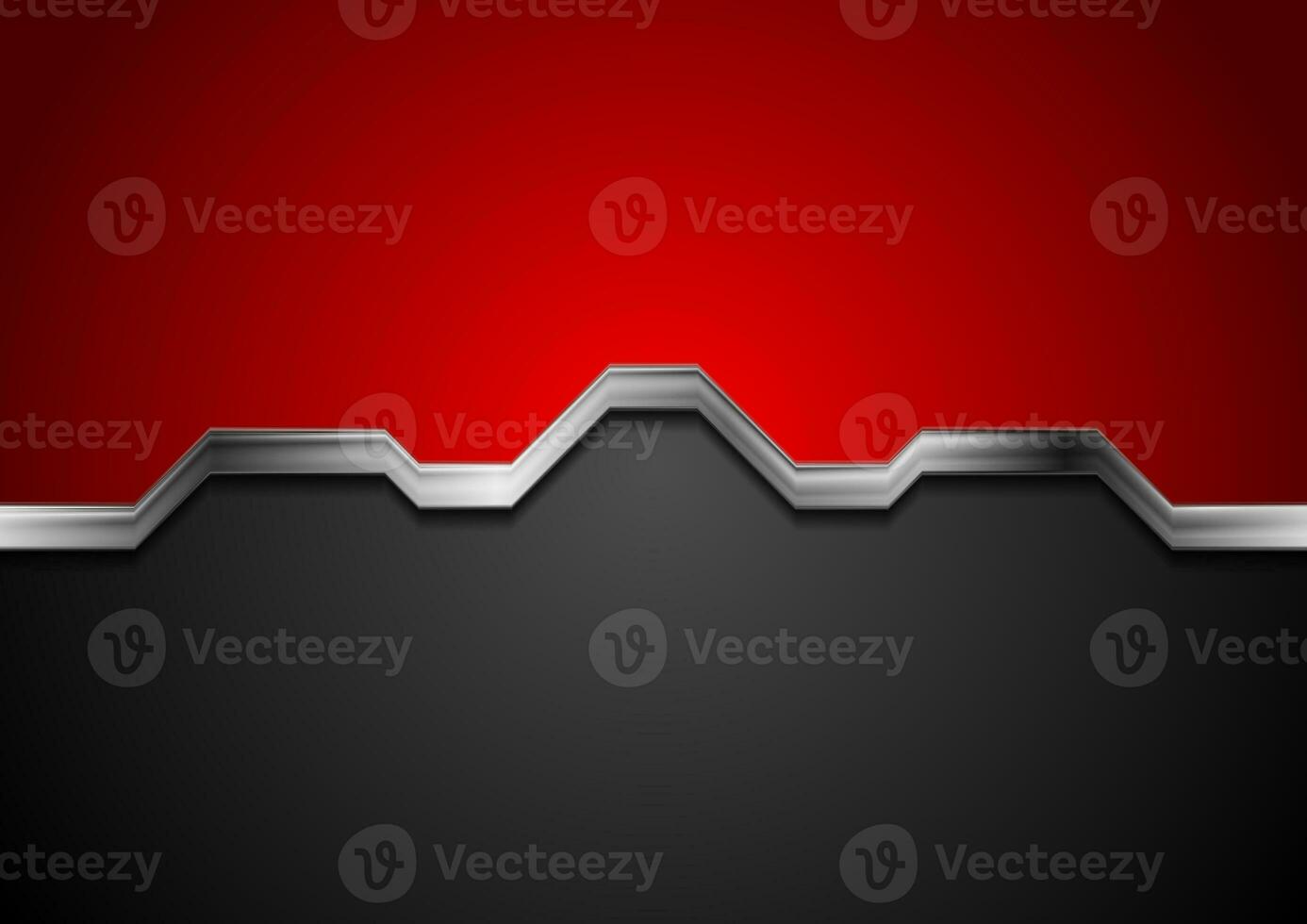 Hi-tech abstract red and black background with metal silver stripe photo