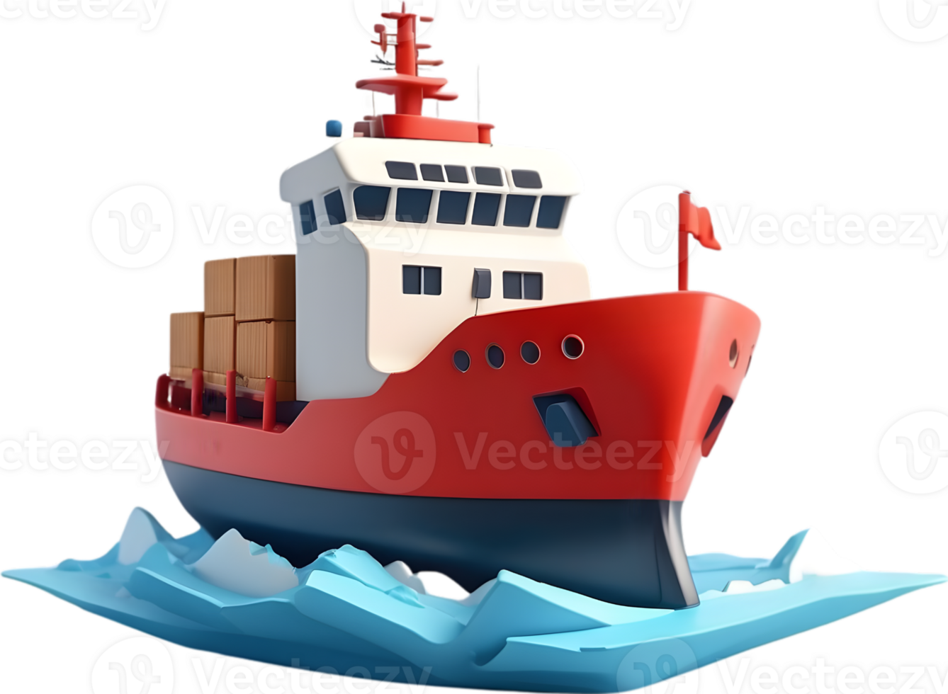 AI generated logistic boat icon png