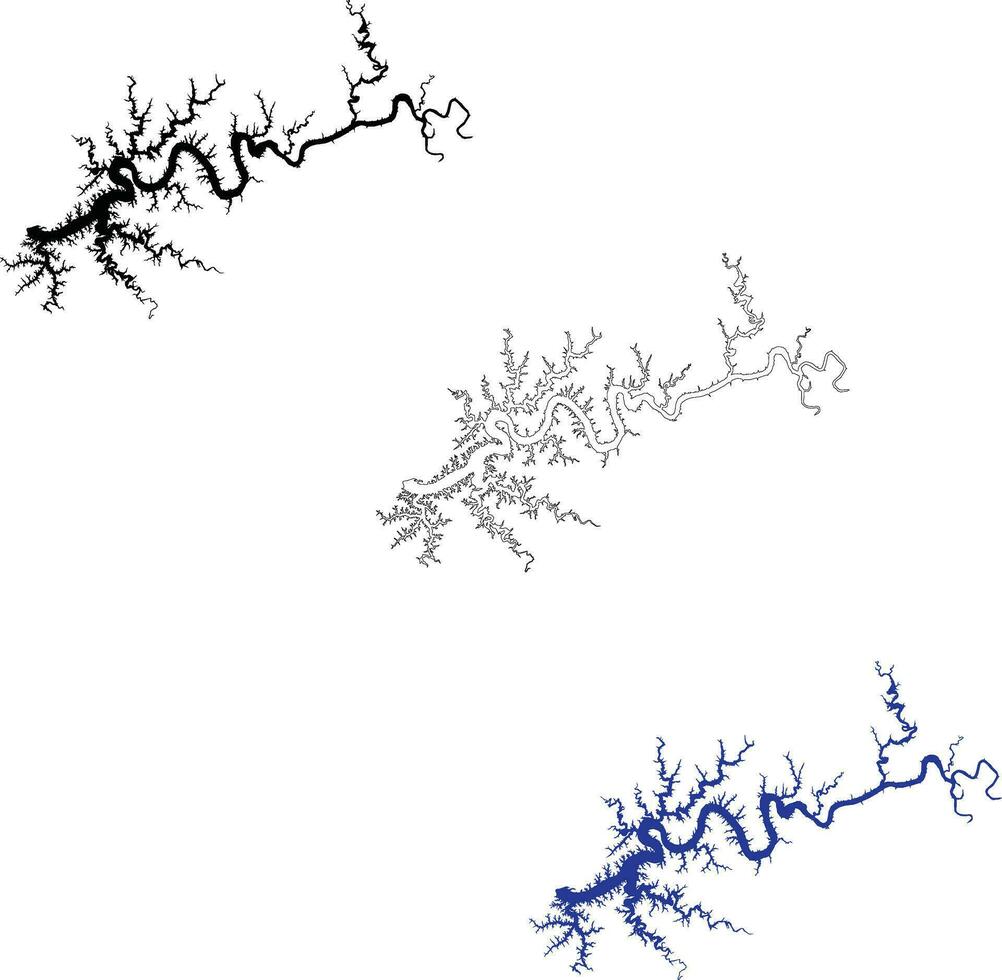 lago Cumberland icono. lago Cumberland Kentucky mapa signo. lago Cumberland describir. plano estilo vector