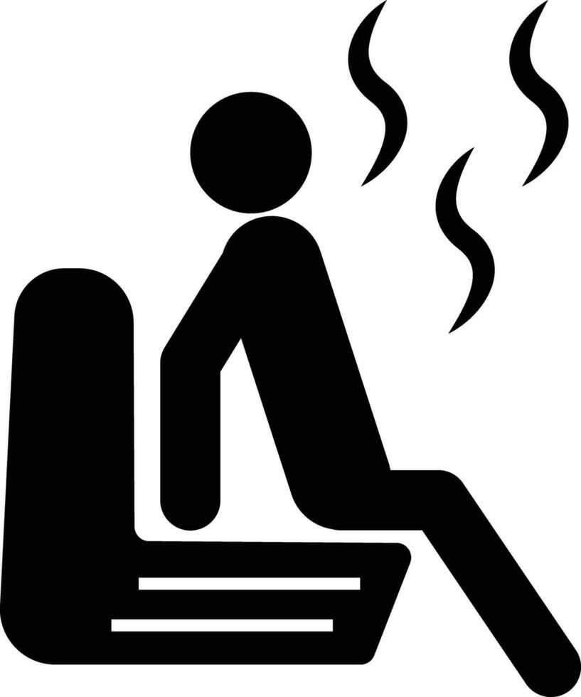 man in sauna icon. Sauna with dry heat sign. Steam room symbol. flat style. vector