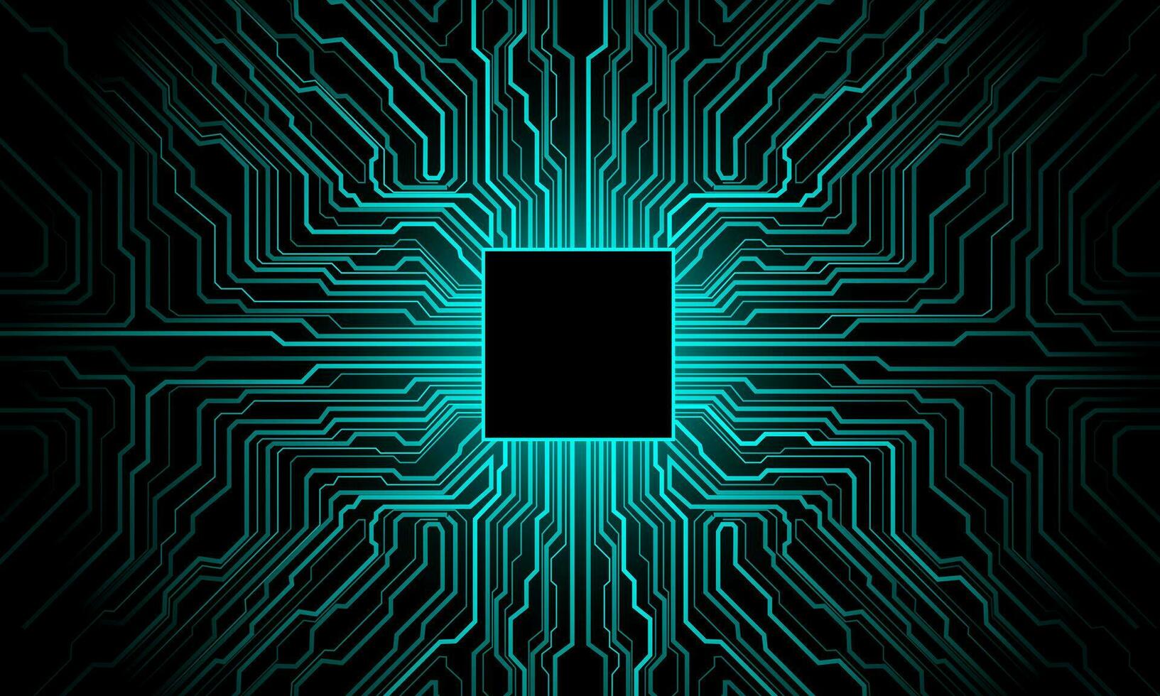 Blue circuit board cyber computer motherboard digital geometric on black design modern futuristic technology creative background vector