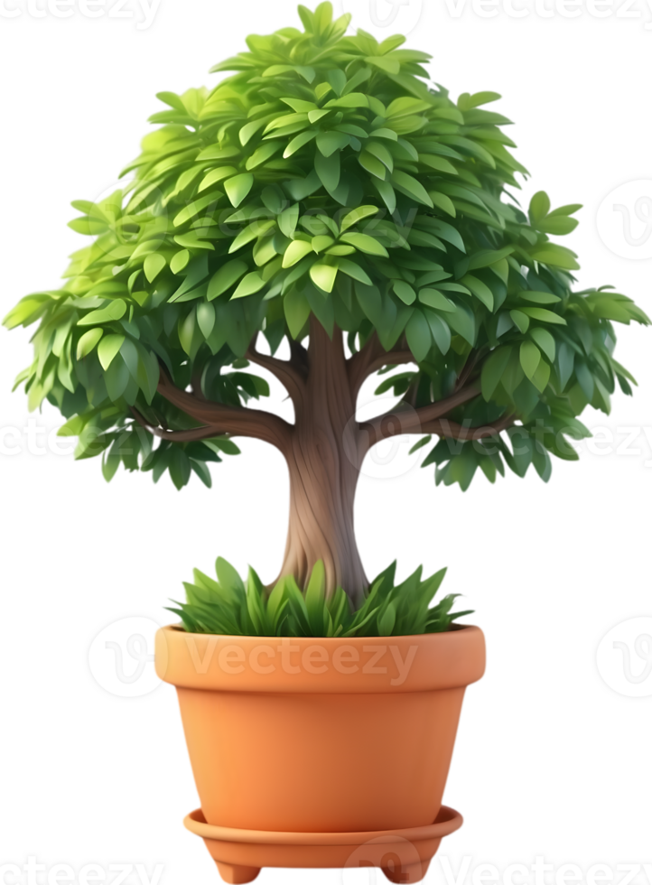 AI generated a bonsai tree in a pot on a white background 35974006 PNG