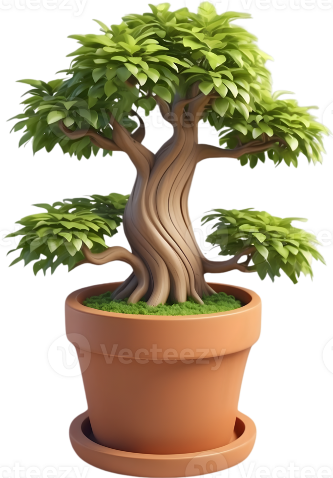AI generated a bonsai tree in a pot on a white background 35974010 PNG