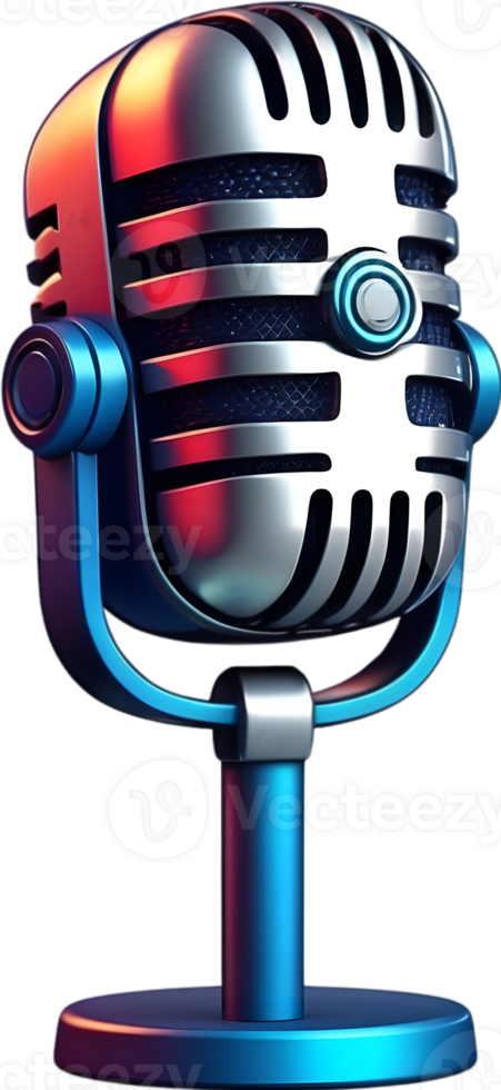 AI generated cartoon microphone clipart png