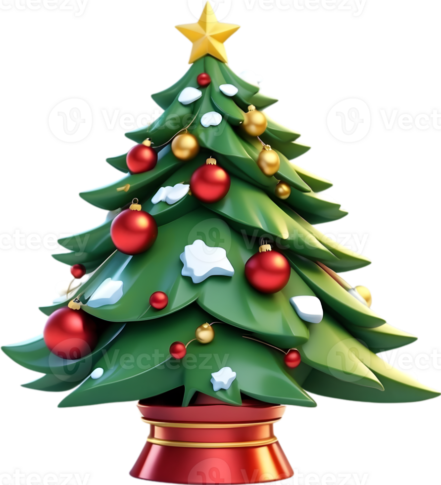 AI generated christmas tree transparent background png
