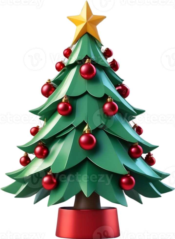 AI generated christmas tree transparent background png