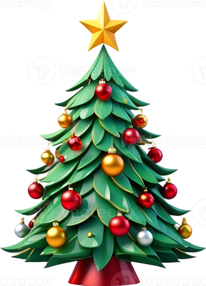 AI generated christmas tree transparent background png