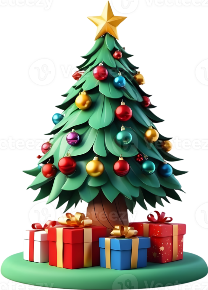 AI generated christmas tree transparent background png