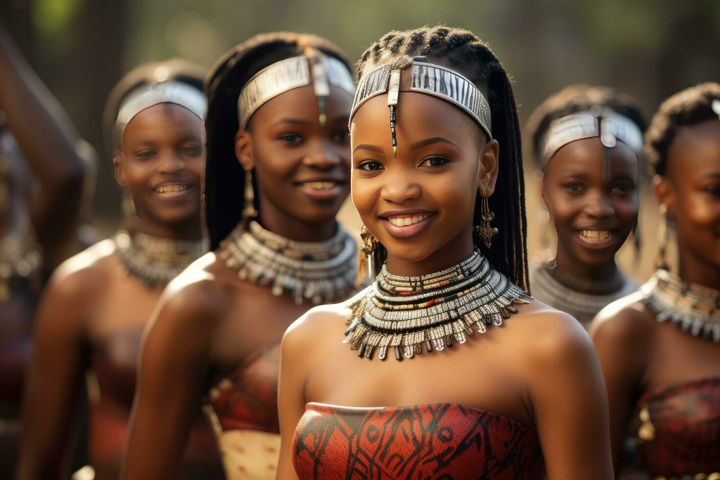 AI generated zulu festival dance young girl photo