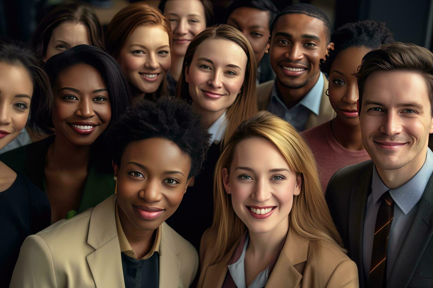 AI generated Multi ethnic diverse office business staff photo