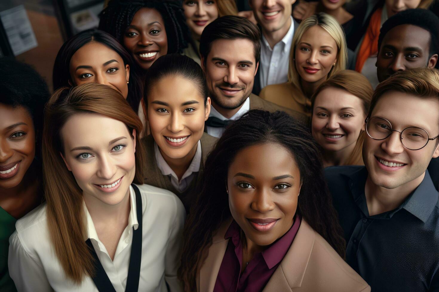 AI generated Multi ethnic diverse office business staff photo