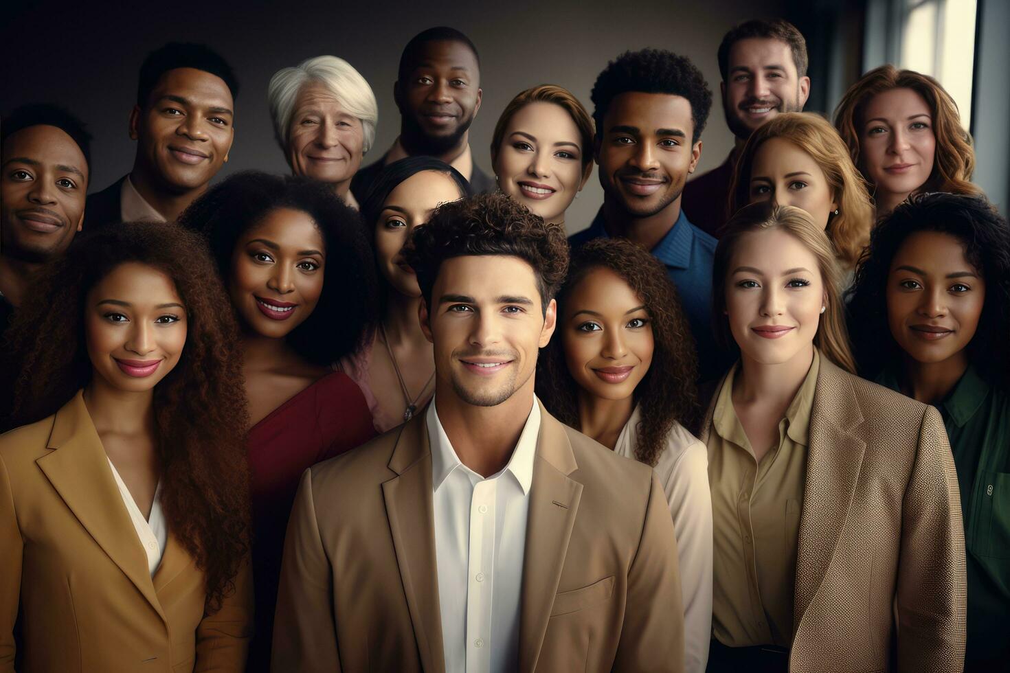 AI generated Multi ethnic diverse office business staff photo