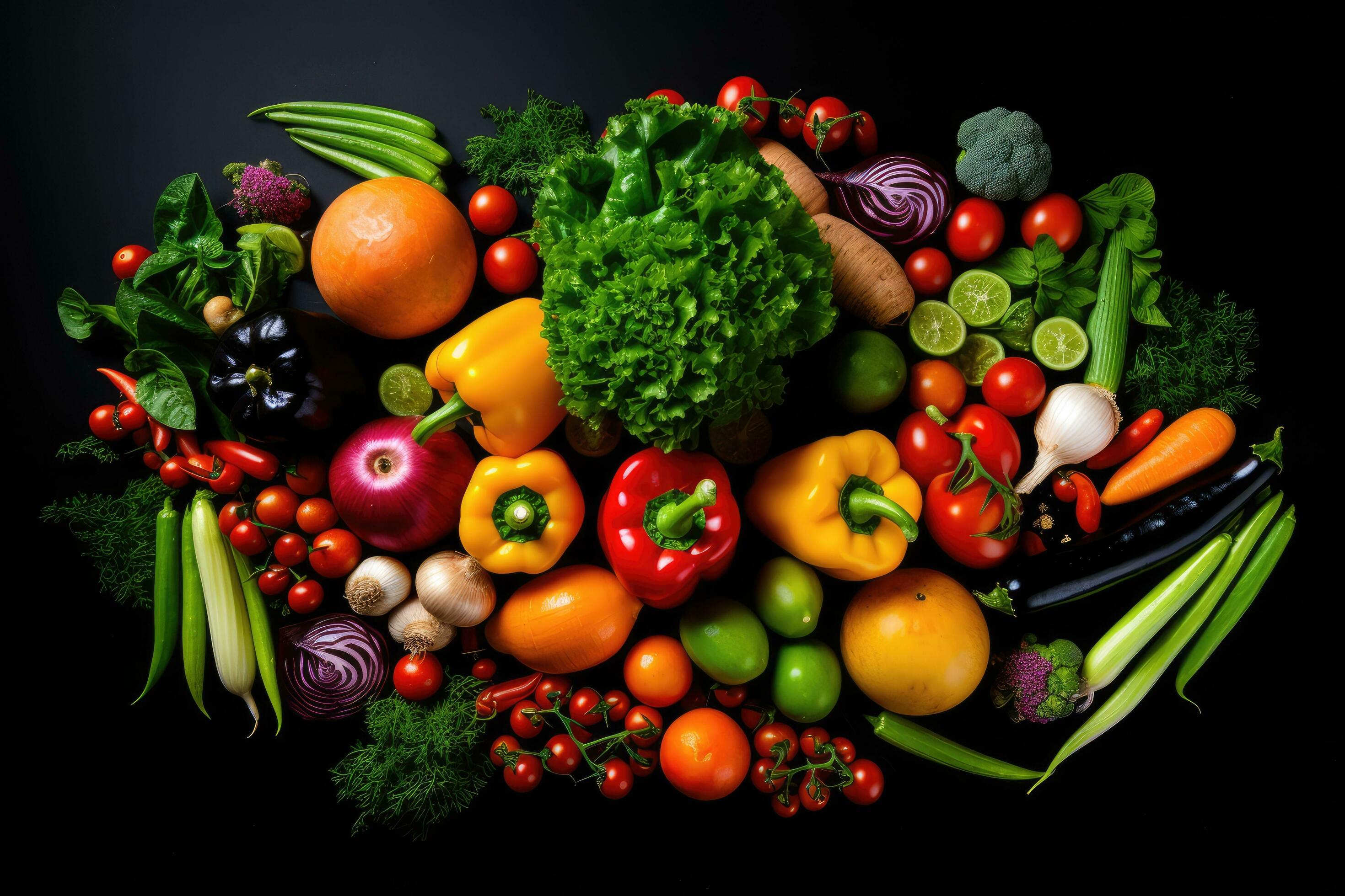 AI generated vegetable on the black background 35974257 Stock Photo at