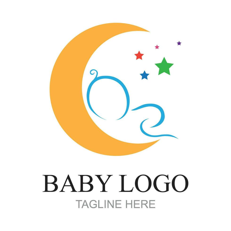 vector ilustración de linda bebé sonrisa logo y símbolo Perfecto para negocio, industria, tienda marcas, etc