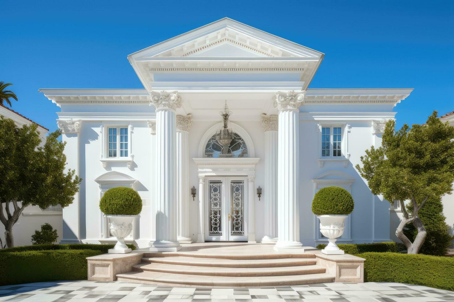 AI generated house front view real estate photo