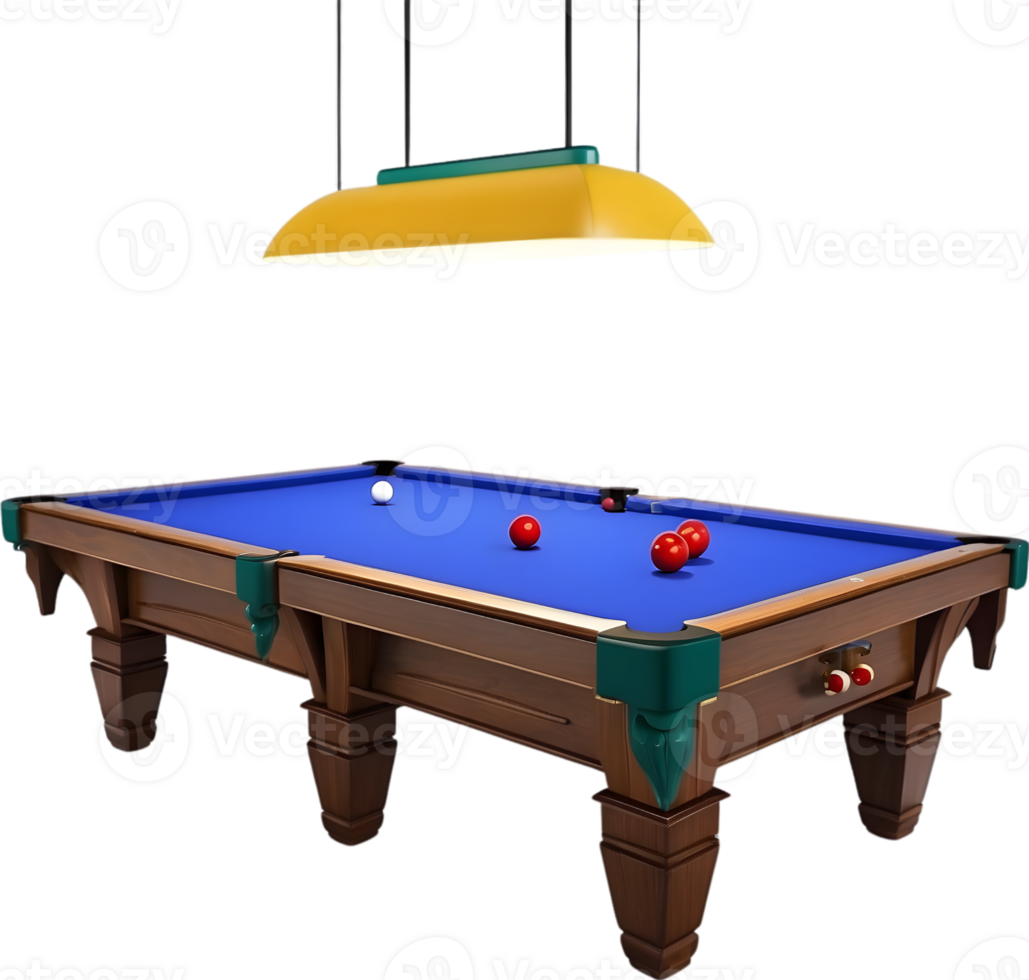 AI generated pool table with billiard balls and balls png