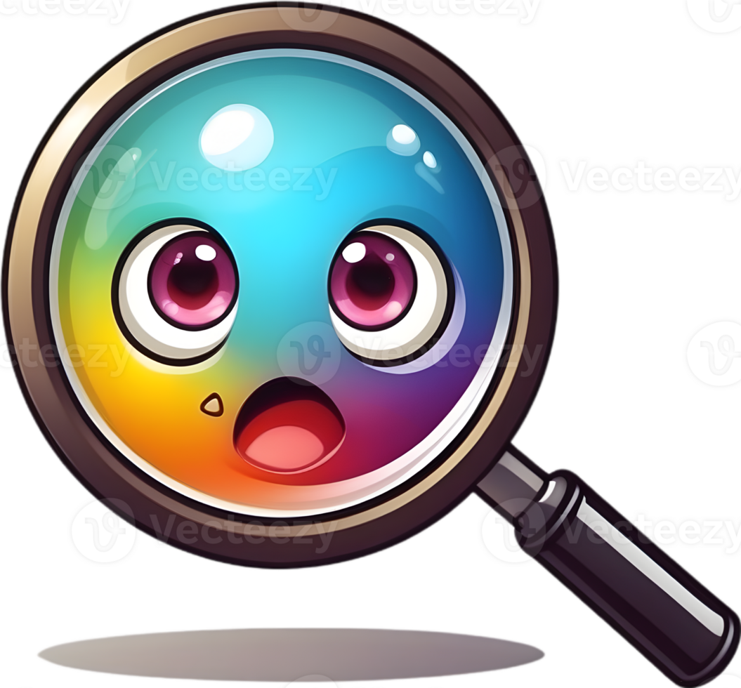 AI generated magnifying glass cartoon png 35974528 PNG