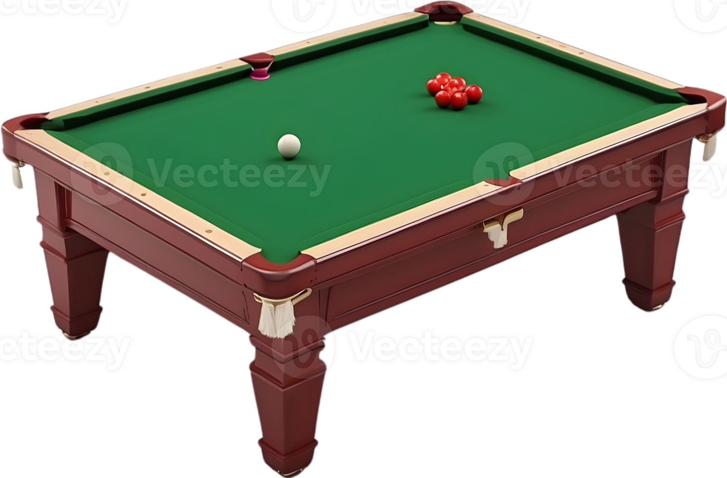 AI generated pool table with billiard balls and balls png