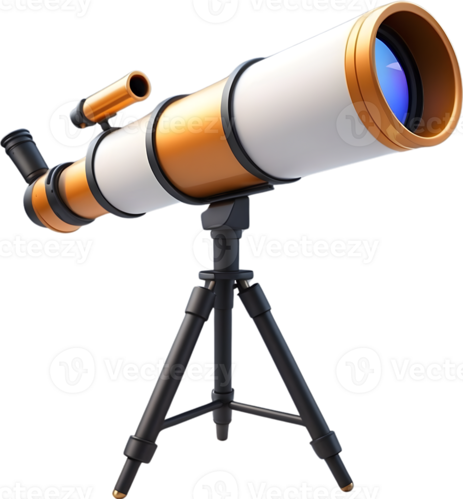 AI generated telescope on tripod with transparent background png