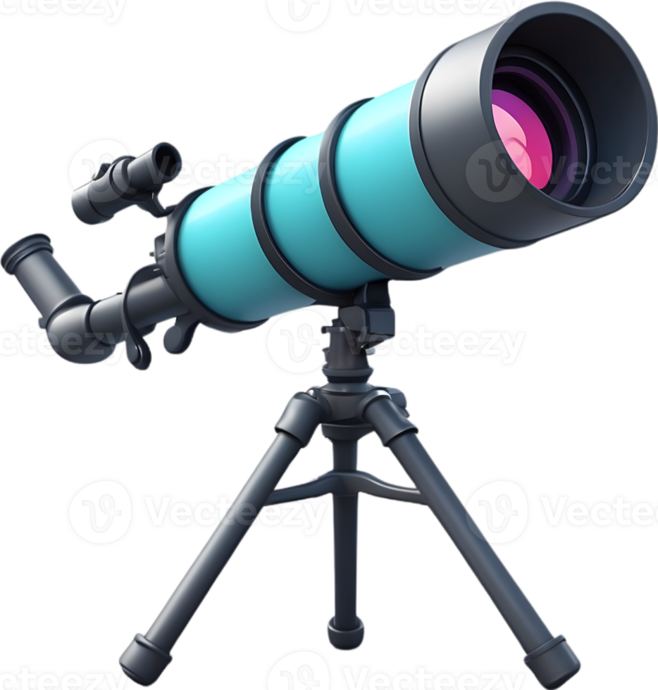 AI generated telescope on tripod with transparent background png