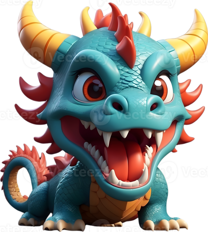 AI generated Chinese dragon zodiac, mythical creature illustration, png