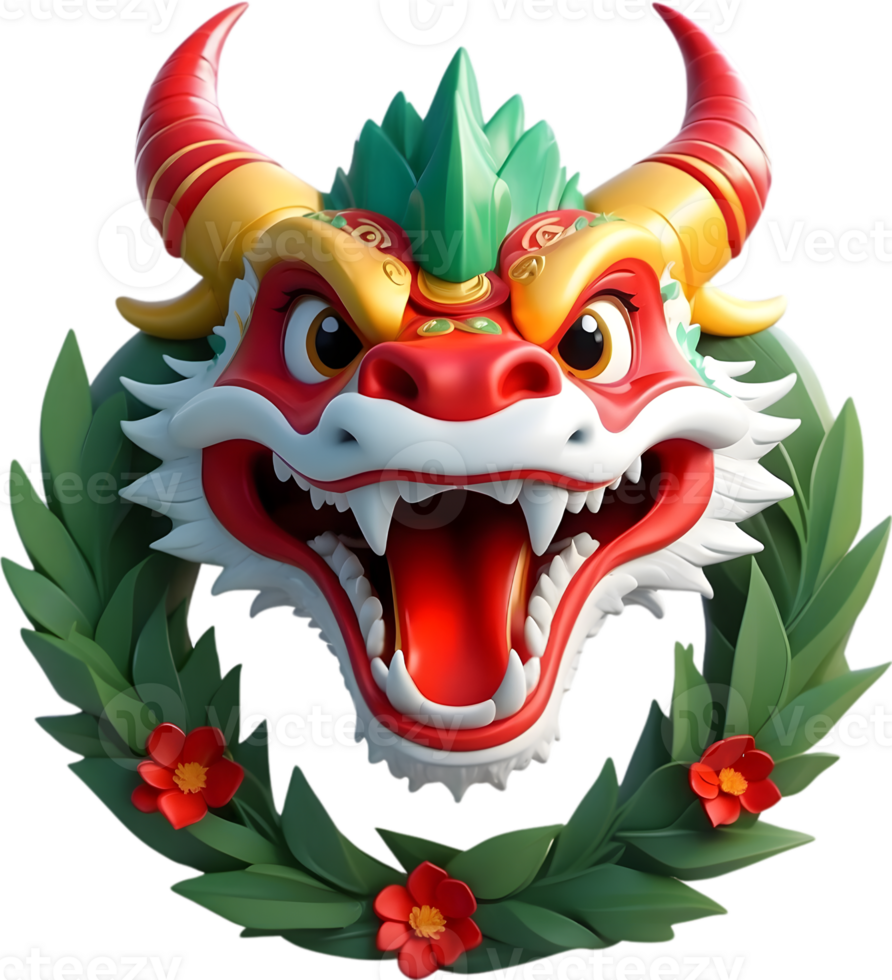 AI generated Chinese dragon zodiac, mythical creature illustration, png