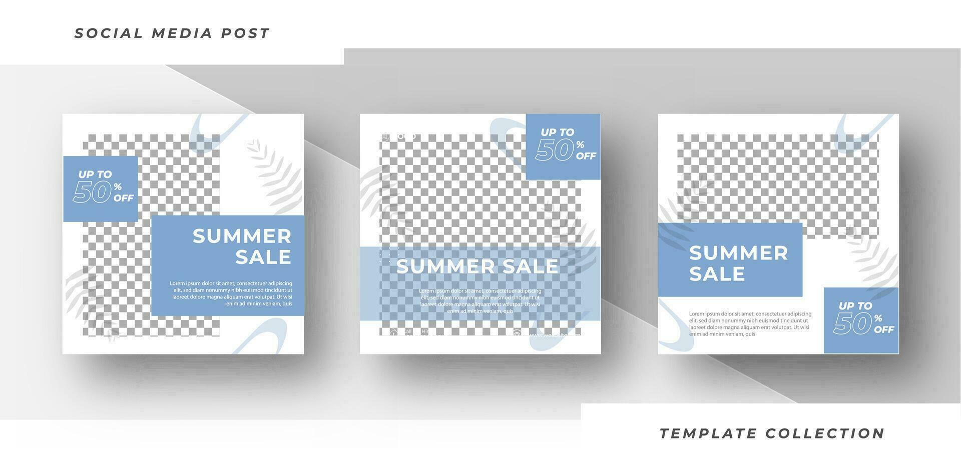 Summer sale social media post template  for promotion with product background banners, Pro Vector