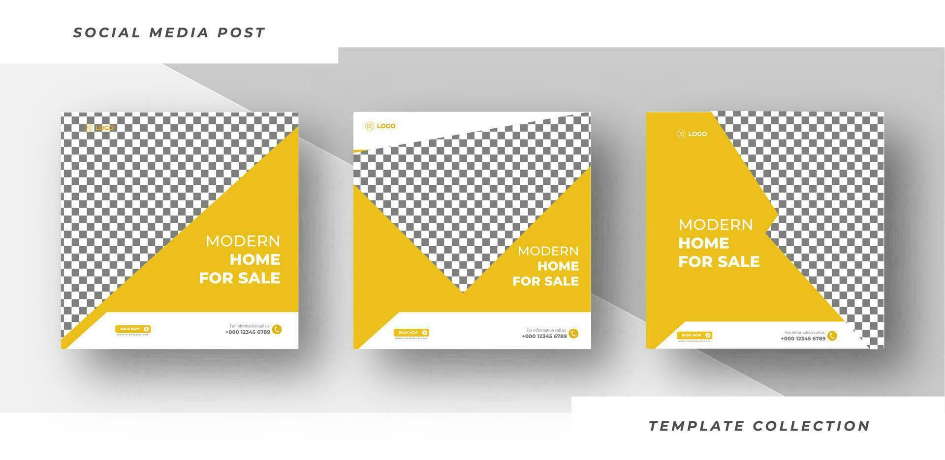 Modern Home for sale Real Estate Editable Posting Template Social Media Banners. Pro Vector