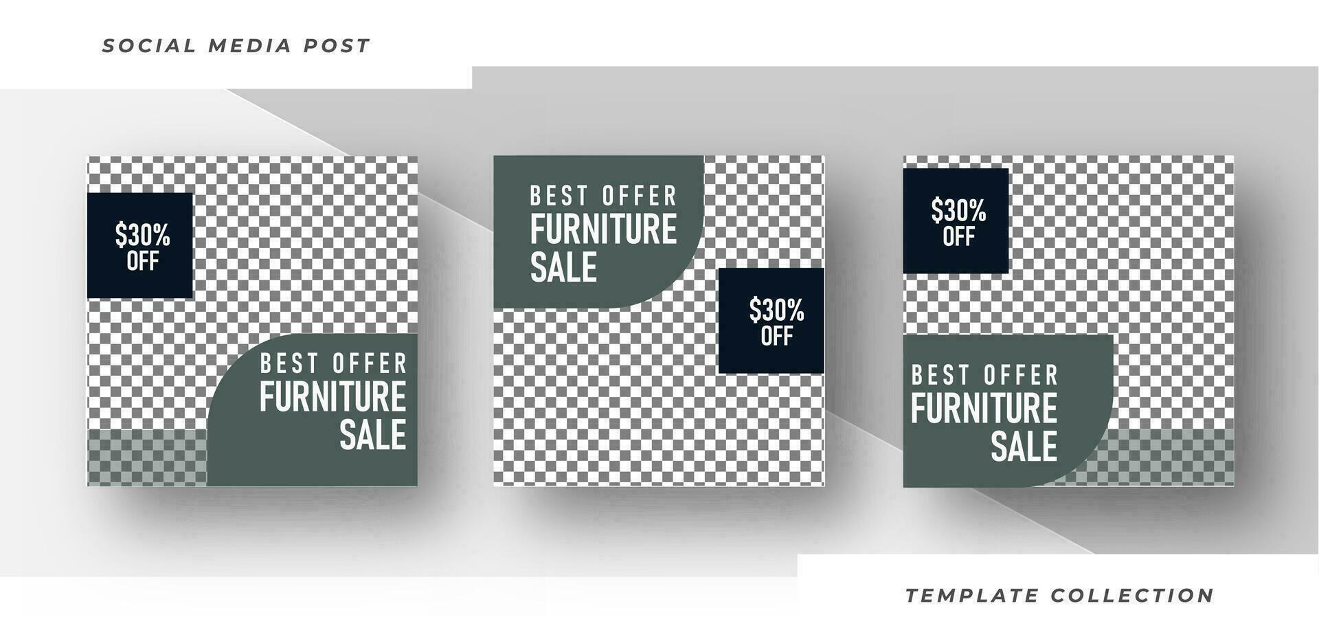 Best offer modern furniture for sale social media post template design banners, Pro Vector