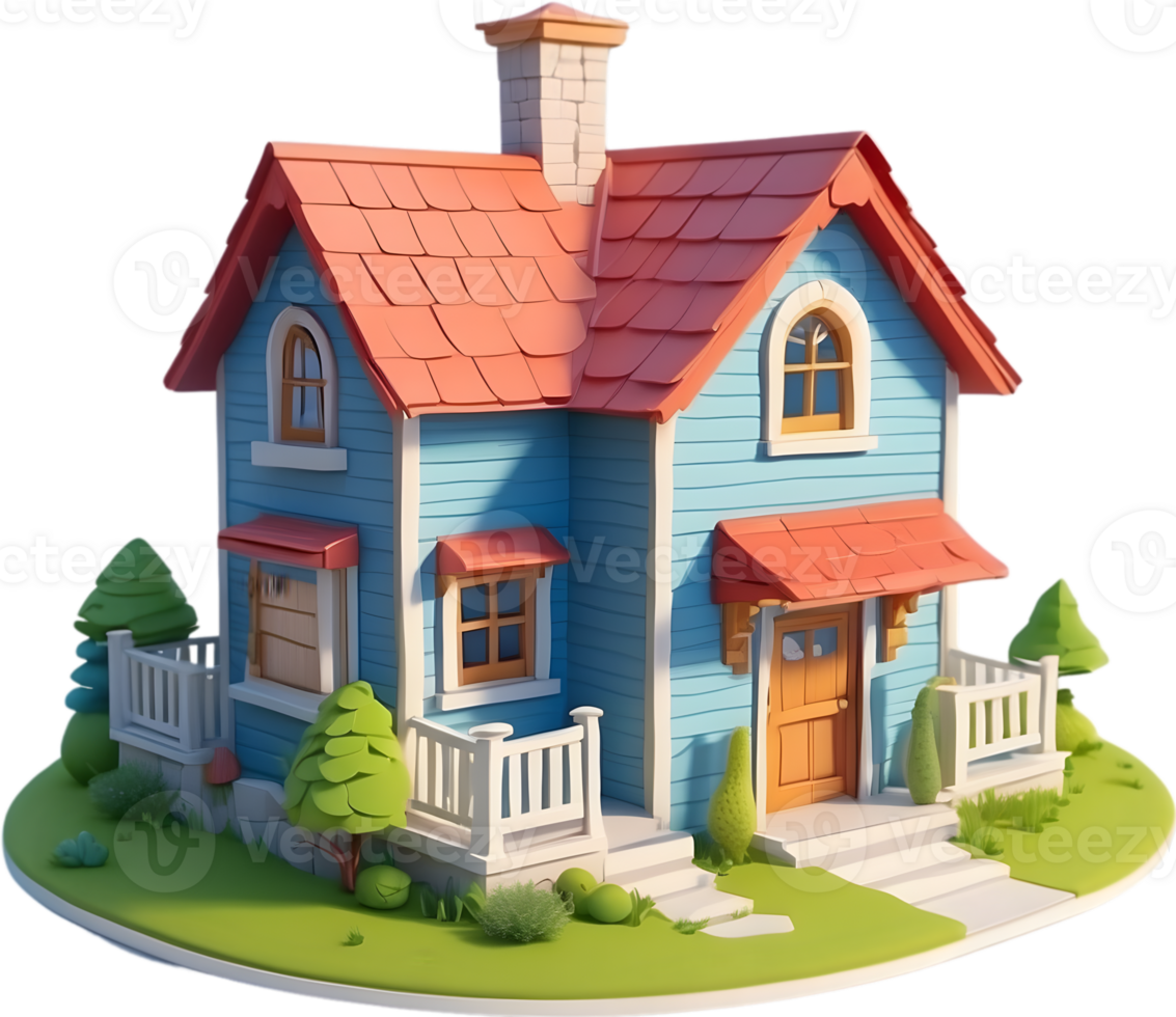 AI generated cartoon house Png