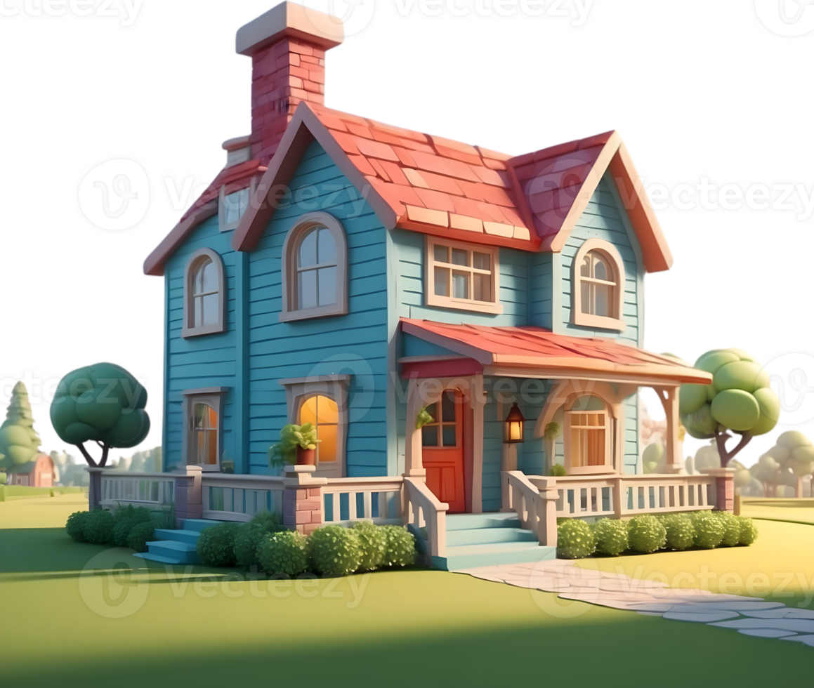 AI generated cartoon house Png