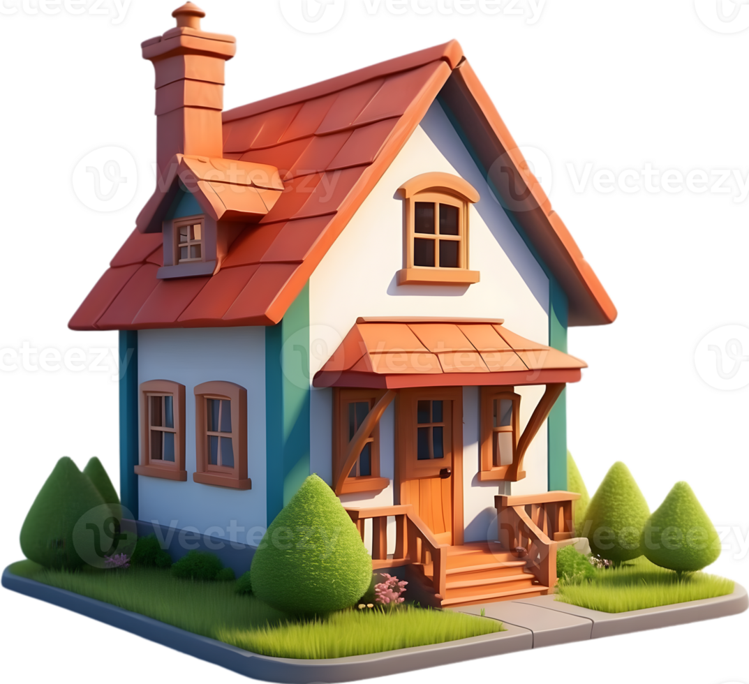 AI generated cartoon house Png