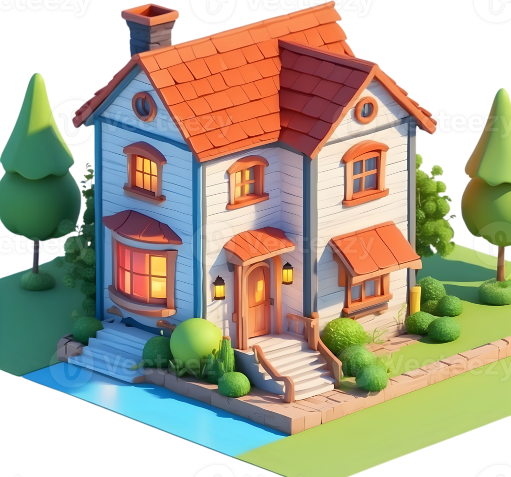 AI generated cartoon house Png