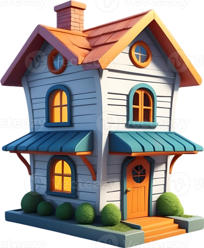 AI generated cartoon house Png