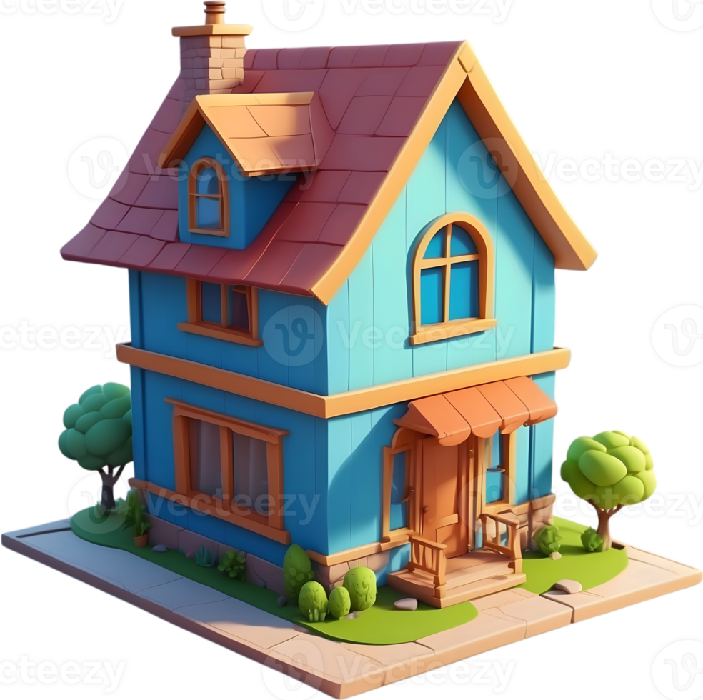 AI generated cartoon house Png
