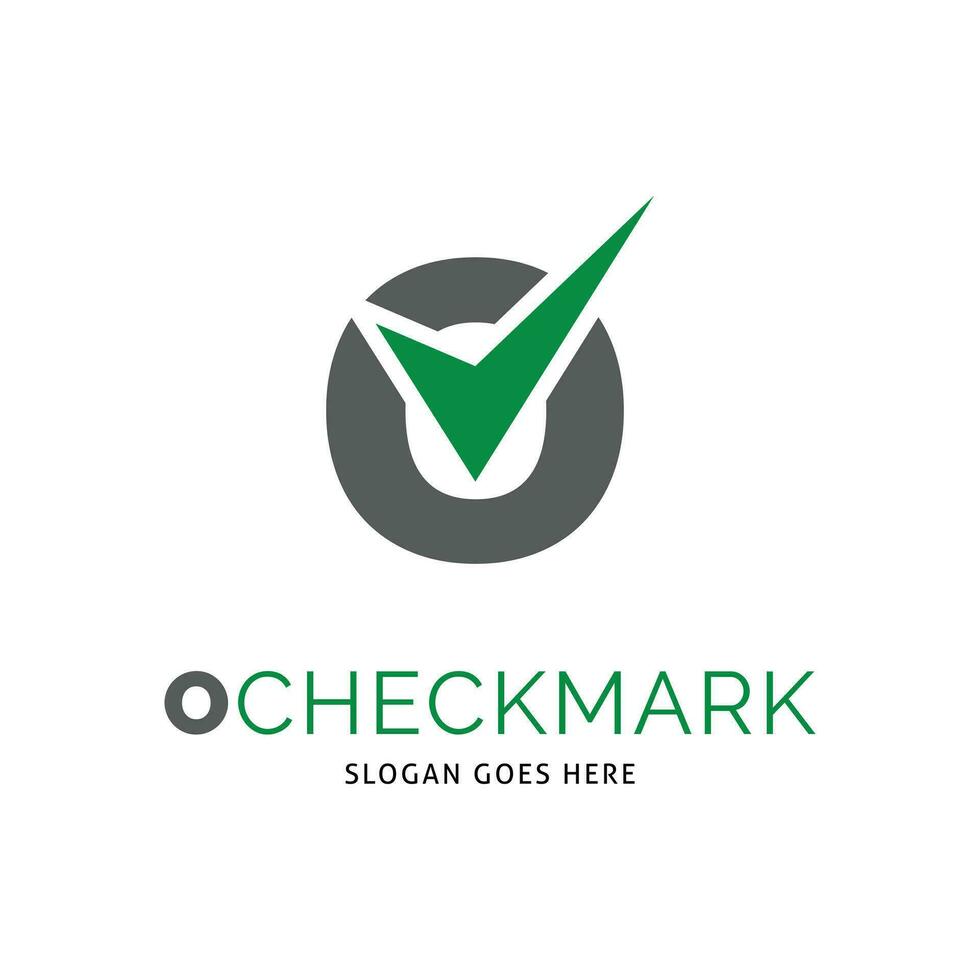 Initial Letter O Checkmark Icon Vector Logo Template Illustration Design