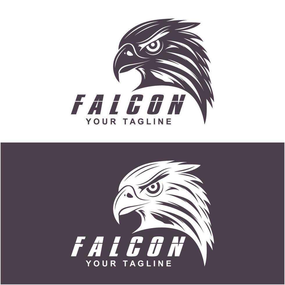 Simple falcon vector logo design, logo suitable for sport team, media company, and secure agency